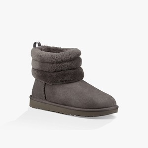 Ugg Classic Mini Fluff Quilted Women Classic Boots Grey (7182EHZYT)